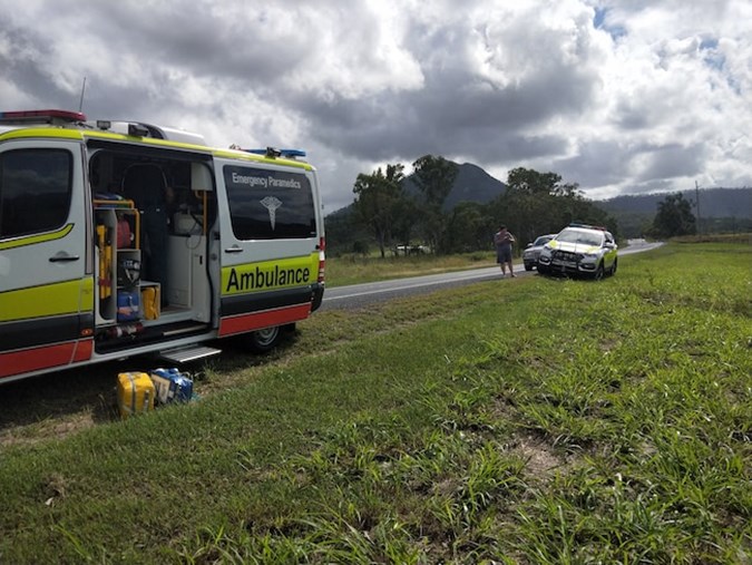 Ambulance on side of road
