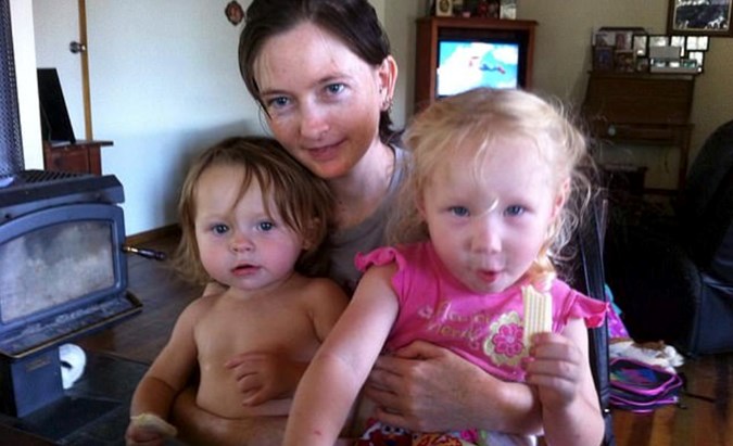 Katie with her nephew and niece