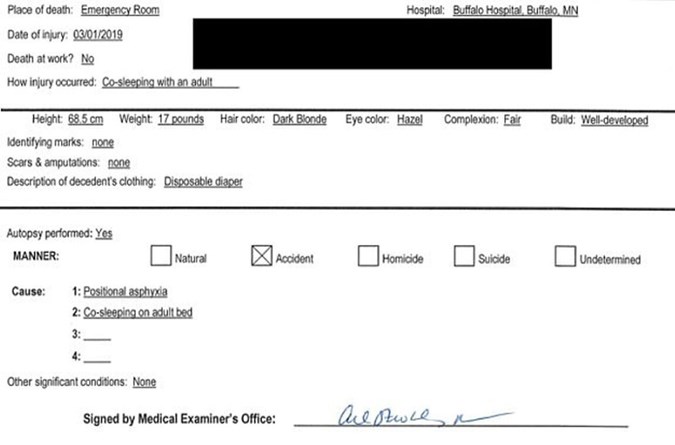 Midwest Medical Examiner's Office report.