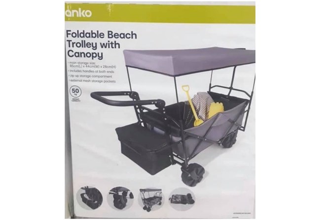 New and improved Beach Trolley with canopy. Image: Kmart Mums Australia