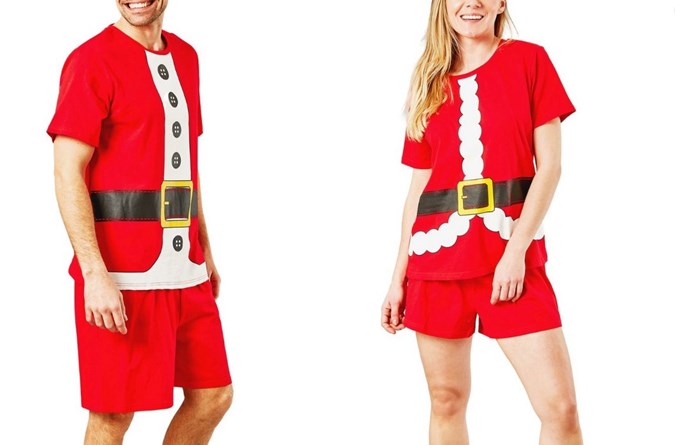 Mens and womens matching Santa pj's. Image: Big W