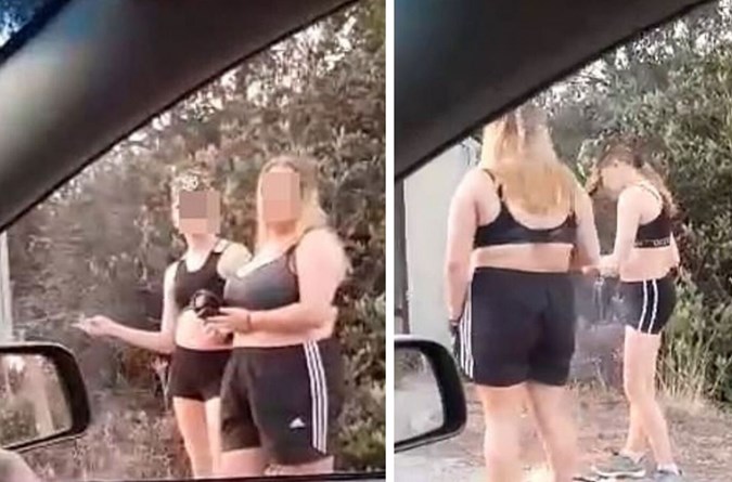 Scott Langley was driving through Oakford, south of Perth, about 7pm on Tuesday, when he came across two girls, who were allegedly standing over lit clothing. Image: Facebook