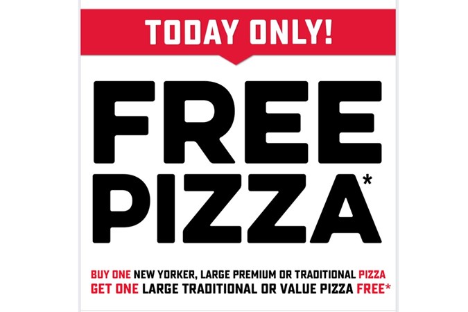 Dominos free pizza. Image: Dominos/Facebook