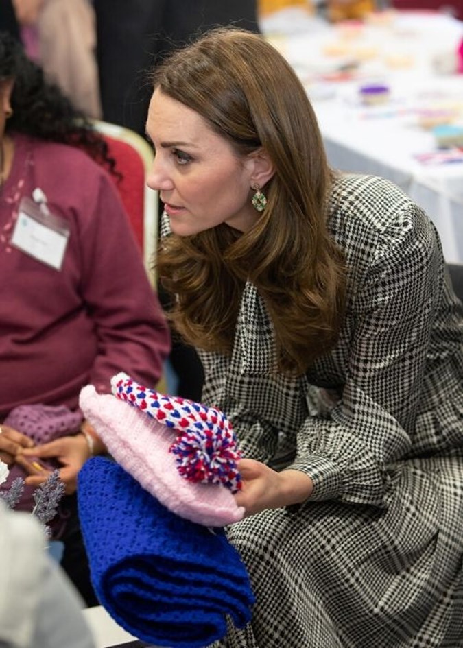 Kate made a candid confession about her knitting skills during the visit. Image: Getty