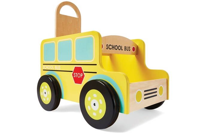 Wooden School Bus Push Along. Image: Kmart