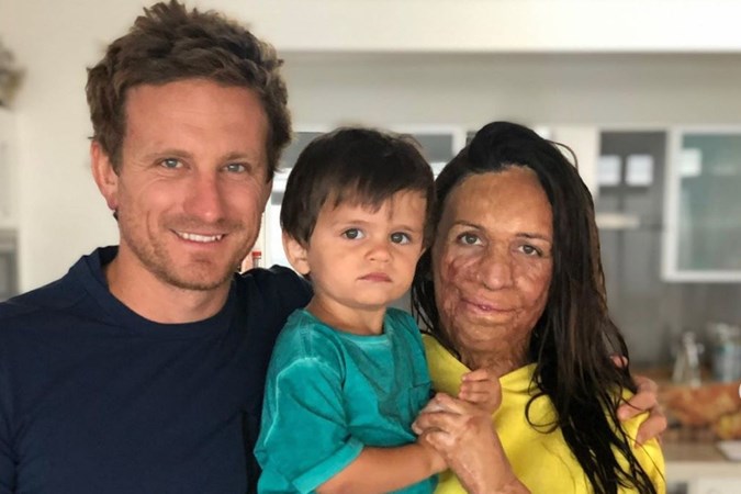 Turia Pitt and partner Michael Hoskin with first son Hakavai. Image: Instagram