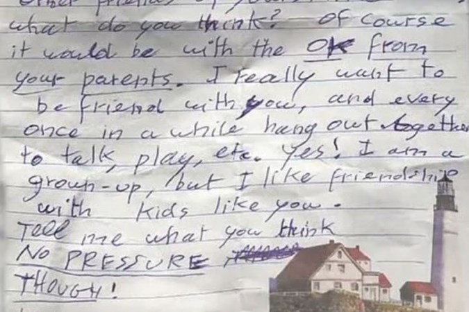 The 'creepy' handwritten note. Image: Oklahoma News 4