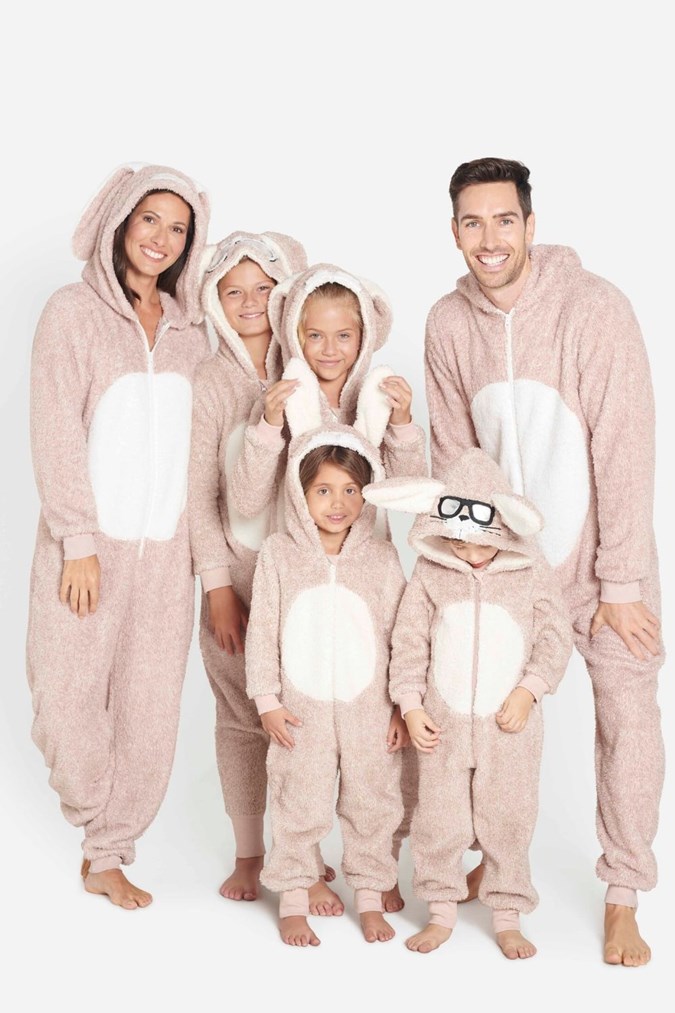 Matching Easter Bunny onesies for the whole family!