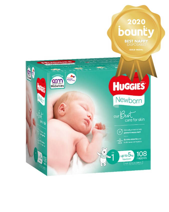 Huggies Newborn Nappies took out Best Disposable Nappy in the popular awards (Image: Bounty Parents)