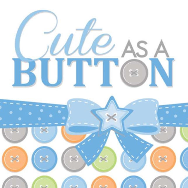 Cute as a Button Boy Baby Shower Large Napkins (Pack of 16)