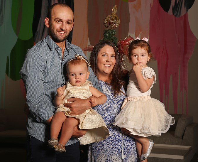 Nathan and Mel with Harper and Milla before the split.