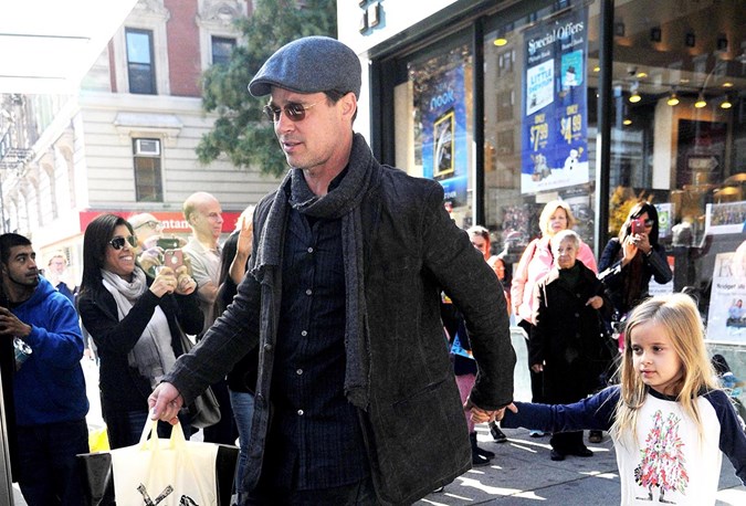 Brad Pitt in New York with daughter Vivienne