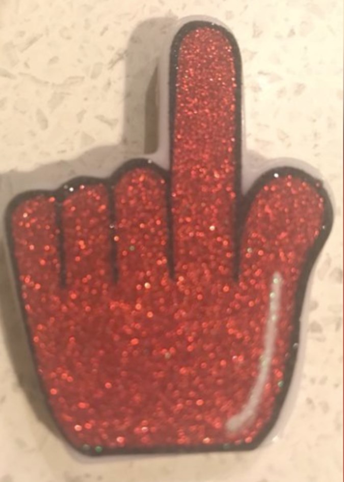 A mini red hand from the Coles Little Shop collection