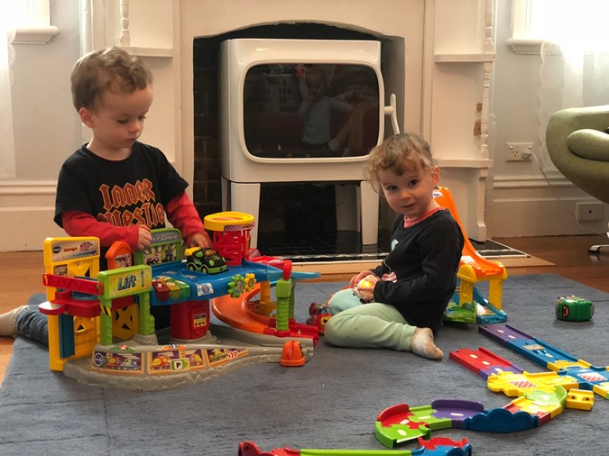 "Ezra loved creating story lines with his play, while Alba loved connecting the pieces and assembly. Cara loved copying her big brother and sister's play!" says mum.